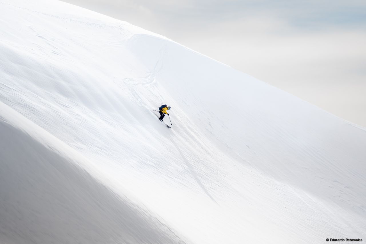 Ski down one of the faces of Villarrica Volcano-El Patron Mountain